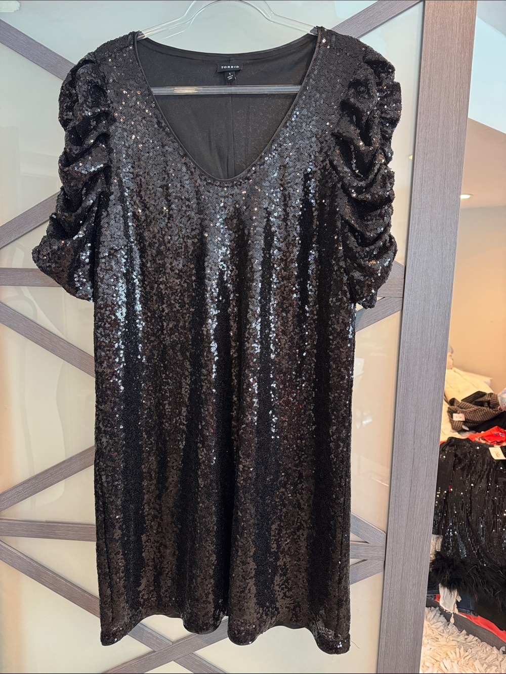 torrid Black Sequin Mini Dress Size 1